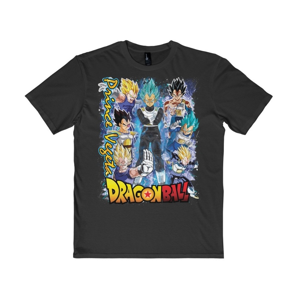 Vintage Style Black DBZ Vegeta 90s Anime Tee - Picture 1 of 1